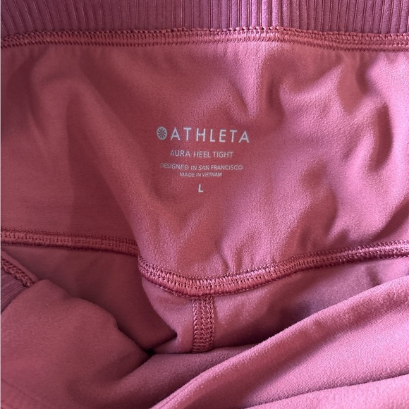 Athleta Aura Heel Tight Legging in Powervita in Maple Red Mesh Yoga - Picture 7 of 7